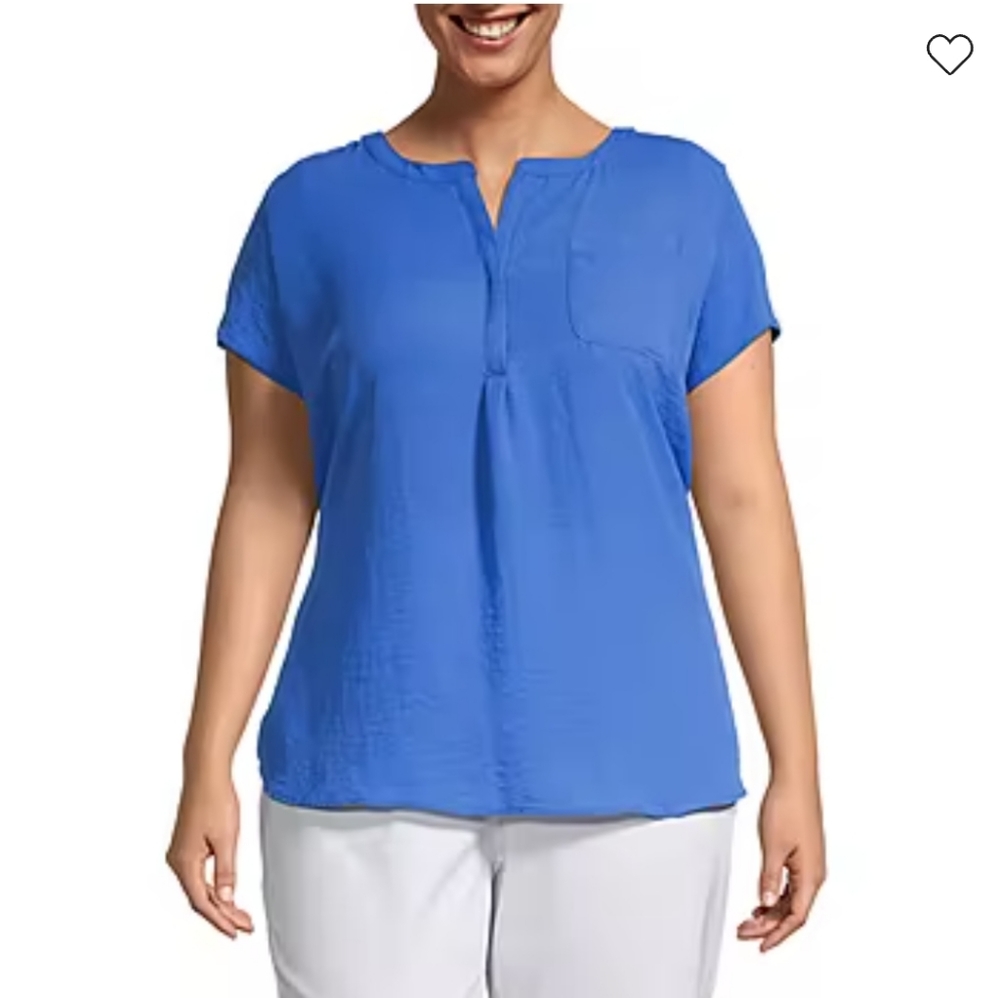 NWT Liz Claiborne Split Crew Neck Blouse
